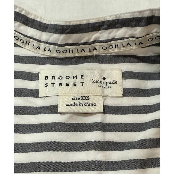 Kate Spade New York Broome Street Stripe Flutter Sleeve Blouse Size XXS - Picture 2 of 8